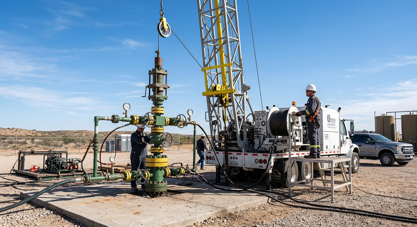 Wellhead at an onshore well site